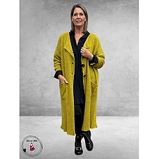 AMANDINE Vest Bouclè Lang Curry