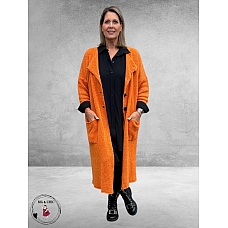 AMANDINE Vest Bouclè Lang Oranje