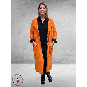 AMANDINE Vest Bouclè Lang Oranje