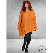 AMANDINE Trui A-symetrisch Bouclé Oranje