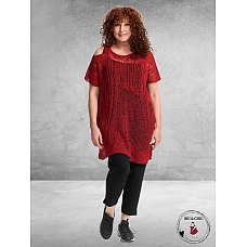 AMANDINE Luxe Trui Met Schouderdetail Rood