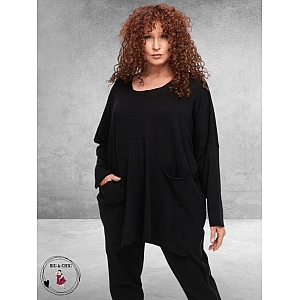 AMANDINE  Trui Oversize Zakjes Zwart