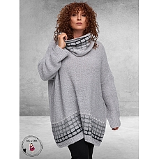 AMANDINE Trui Gebreid Zilver Grijs