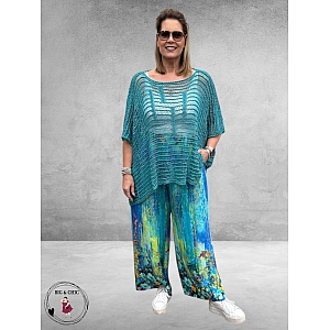 Amandine Trui Zomer Laagjeslook Turquoise