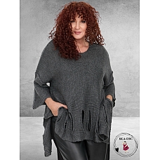 AMANDINE Trui Cut Outs Grijs