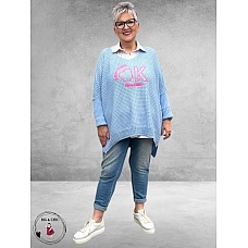 NC Trui Oversize Everything OK Lichtblauw