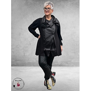 DIVAS PLANET Gilet Zwart Leerlook