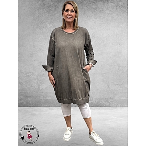 DYB Jurk Ballon Tie-Dye Taupe 