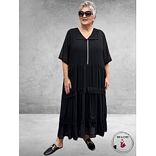 AY-SEL Strokenjurk Zwart Dubbellaags 