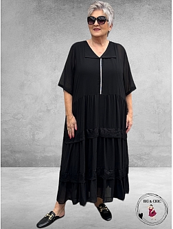 AY-SEL Strokenjurk Zwart Dubbellaags 