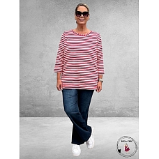 FRAPP Shirt Rood/Wit gestreept