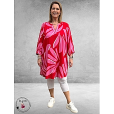 Via Appia Due Jurk-Tuniek Rood-Pink