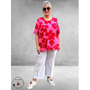 Via Appia Due Shirt Pink Impact Flowers