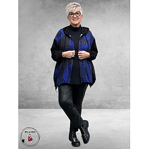 FRENZI  Jas Zwart Abstract Kobalt-Zwart