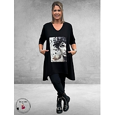 FRENZI Tuniek Zwart/Beige 