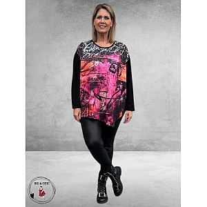 FRENZI Shirt Pink/Orange Strass