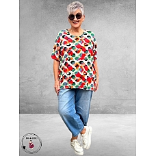 Leah Curve T-Shirt Kleurrijke Print 