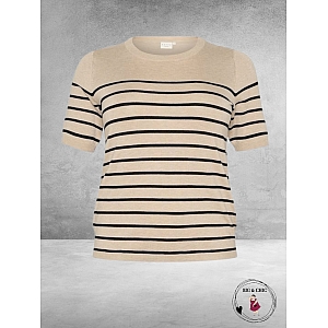 KAFFE CURVE Trui Lizzy Feather Gray/Black