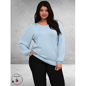 KAFFE CURVE Trui Plooimouw Celestial Blue