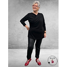 KAFFE CURVE Aidi Wrap Shirt Black Deep