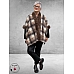 Y & D Poncho met Fake Fur Bruin Multi