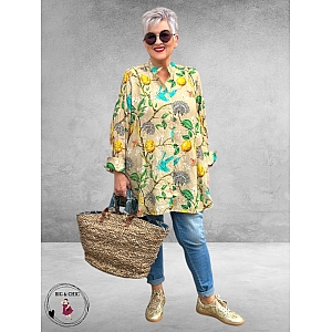 Noen Blouse  A-lijn Citroenen/Vogel Print