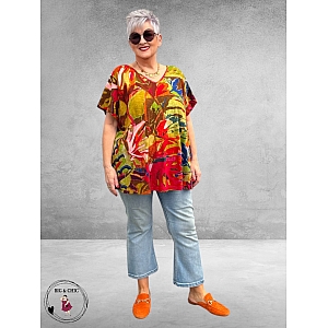 Orientique T-shirt Red Leaves