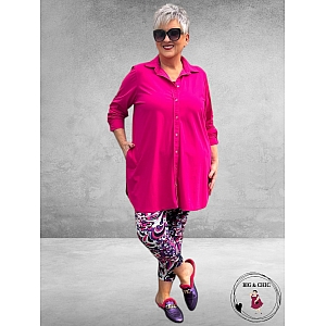 ROBELL Broek Rose Slim Fit Lila-Pink-Wit 