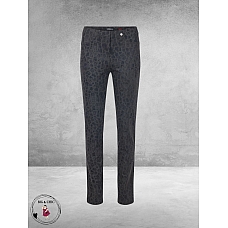 ROBELL Broek Bella Straight Luipaardprint