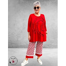 ROBELL Broek Joella Flair Rood/Wit 