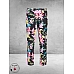 Robell Broek Bella Straight Fit Zwart Multi Flowers