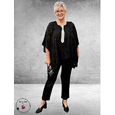 SINNE DESIGN Shirt/Blouse Zwart Semitransparant