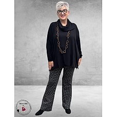 STARK Broek Bell Flare Grafisch Zwart-Zand