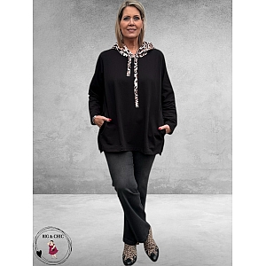 VERSION Sweater Zwart /Luipaard