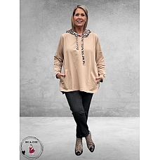 VERSION Sweater Zand /Luipaard